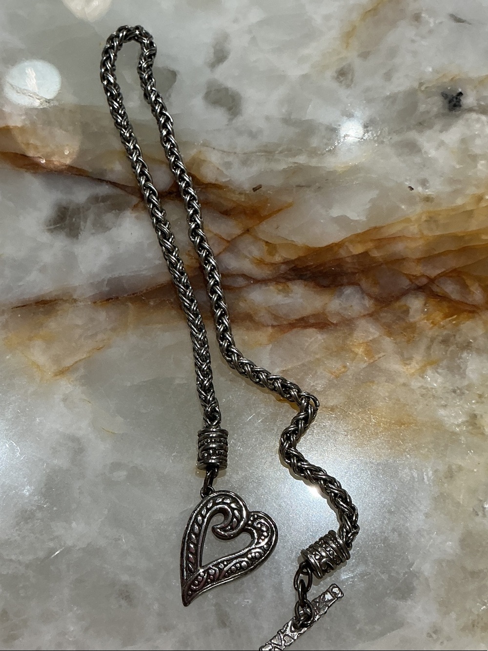 Brighton Silver-Tone Filigree Heart Necklace